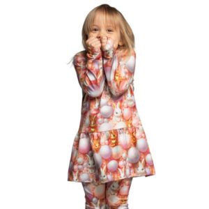 Laste pika varrukaga puuvillane kleit