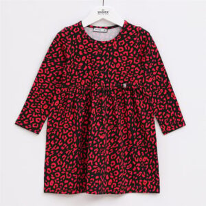 Tüdrukute pika varrukaga puuvillane kleit (92-122)